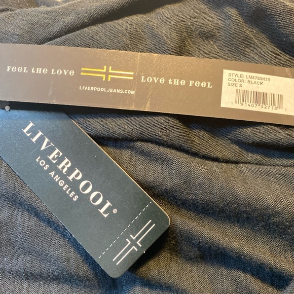 Liverpool Black Wrap Ruched Long Sleeve Top - Picture 4 of 6